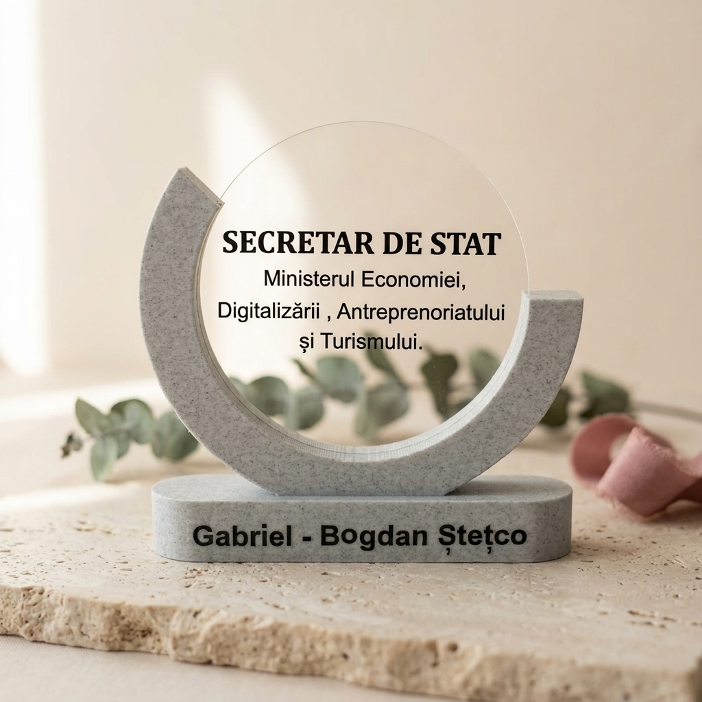 Trofeu stea gravat pentru Starurile Viitorului, realizat de R&K Art House
